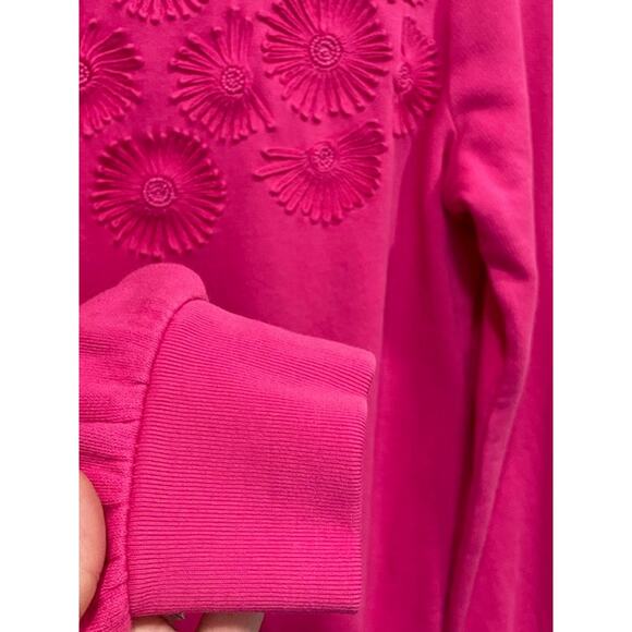 NWT Talbots Hot Pink Embroidered Crewneck Sweatshirt Women's Sz Sm - Picture 8 of 8